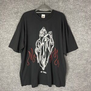 Warren‎ Lotas Grim Reaper Knife Flames Graphic T Shirt Mens XL Black Made in USA